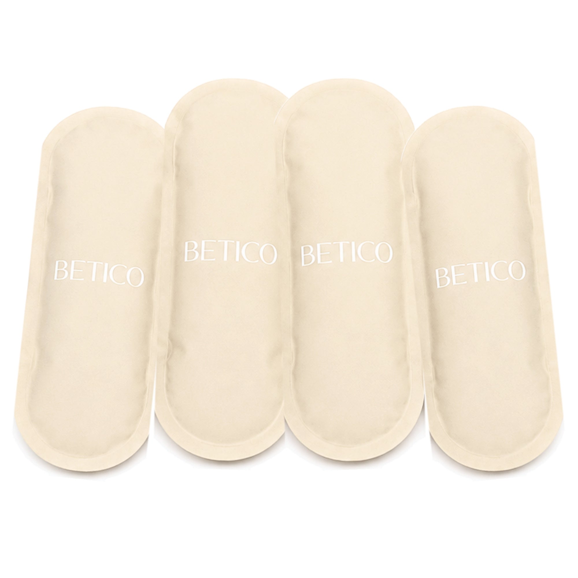 Betico set of four reusable cool packs arranged together on a white background for insulated travel cases and temperature-conscious everyday carrying