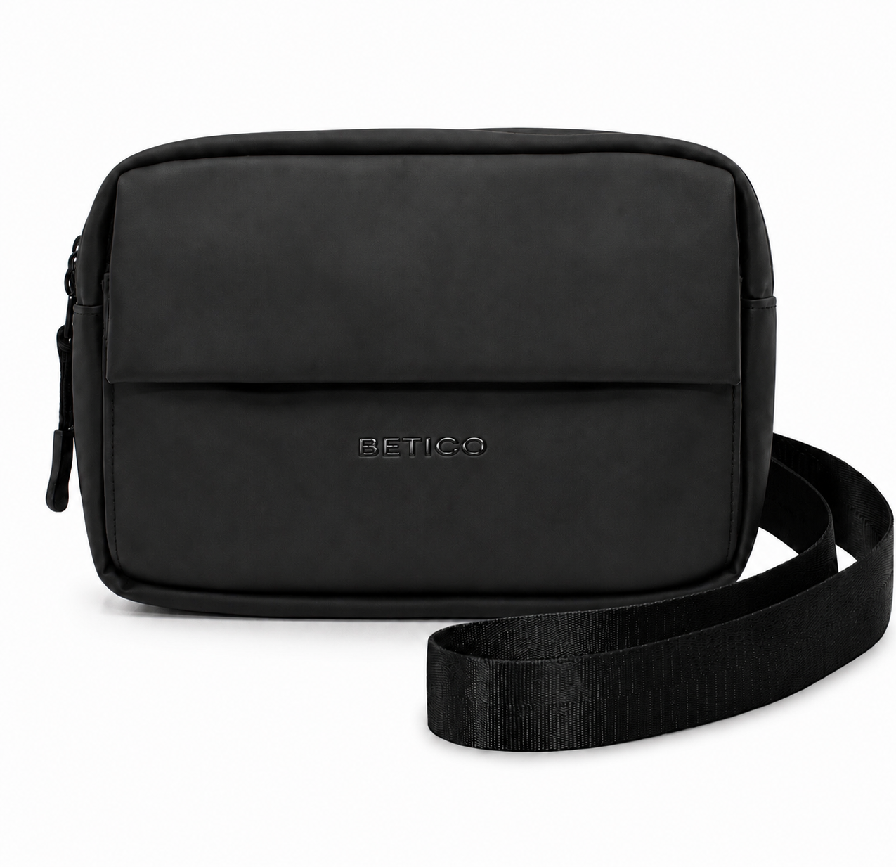 Betico Mini Essential Bag in black with compact crossbody design and discreet everyday storage for insulin pens, diabetes accessories and daily essentials