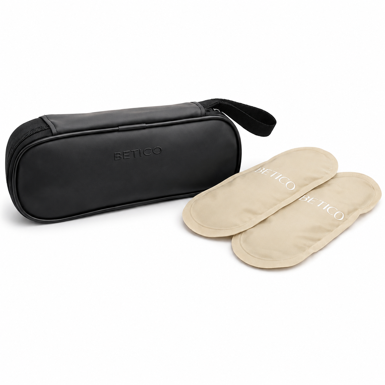 Black Betico insulated cool pouch with reusable cool packs for discreet daily organisation and travel-friendly medication storage