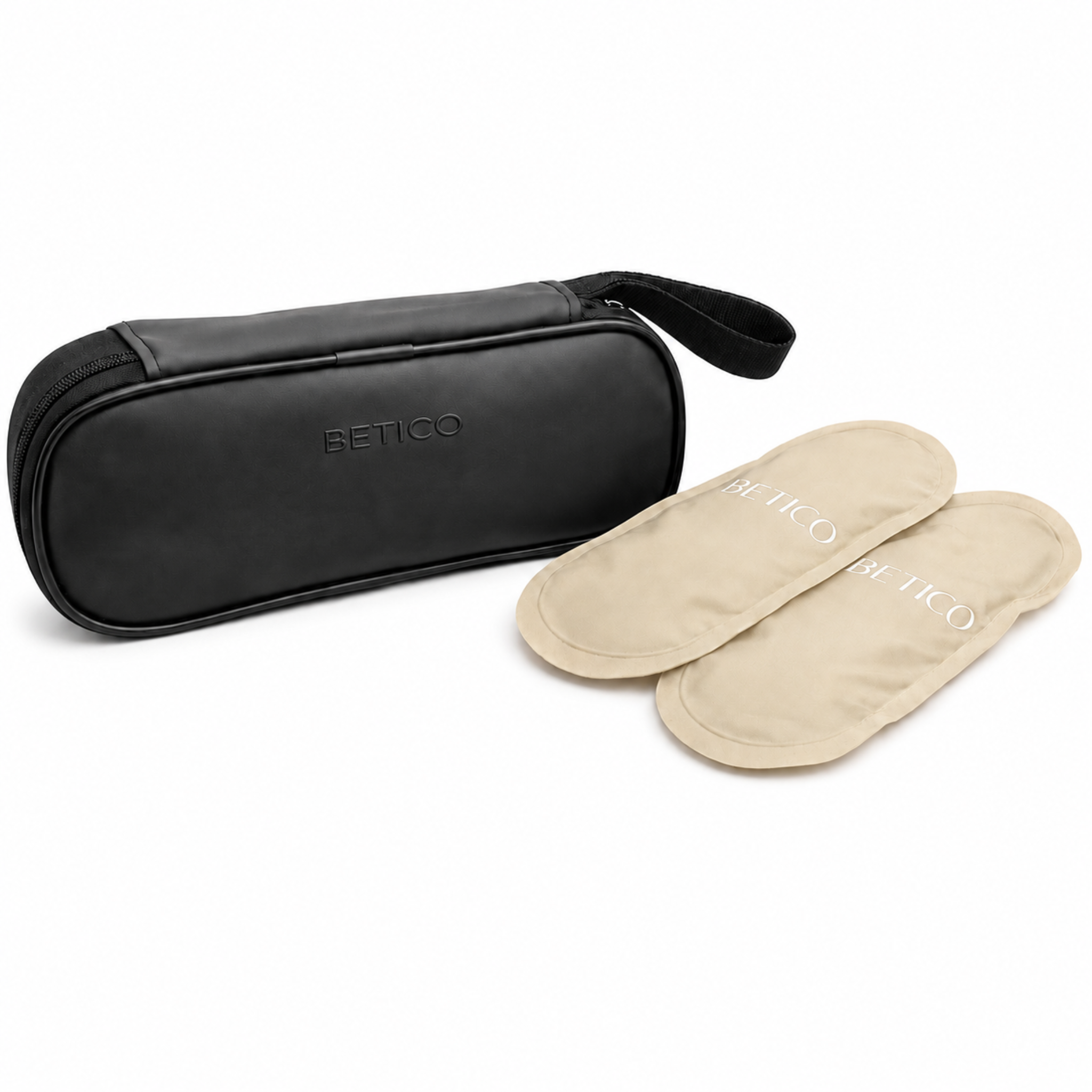 Betico Cooler Travel Case with two reusable gel cool packs displayed on a white background for temperature-conscious travel organisation
