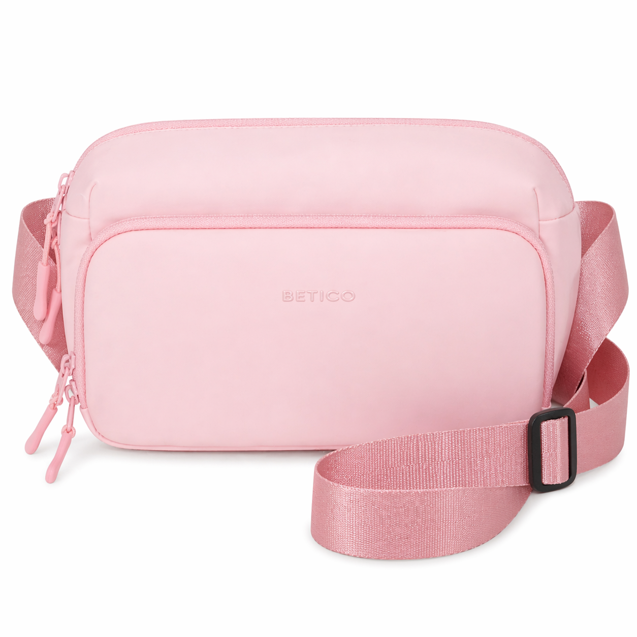 Pink Betico Essential crossbody organiser bag with adjustable strap for daily essentials and wellness accessories